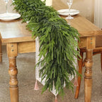 2Pcs 6FT Lifelike Touch Fake Norfolk Pine Garland for Christmas Home Decor