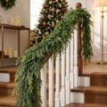 2Pcs 6FT Real Touch Norfolk Pine Garland for Christmas Decorations Indoor