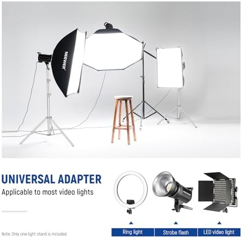 2Pcs 9.2ft Stainless Steel Light Stands, Spring Cushioned Heavy Duty Photography Tripod Stand with 1/4"-3/8", alternate view