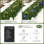 2PCS 9FT Artificial Christmas Garland with Lights, Norfolk Pine Garland in Green, alternate view 3