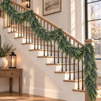 2PCS 9FT Christmas Cedar Garland, Real Touch Cedar Garland, Artificial Cypress Greenery Garlands for Mantle, alternate view 5
