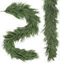 2PCS 9FT Christmas Garland, Artificial Real Touch Norfolk Pine Garland