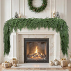 2PCS 9FT Christmas Garland, Artificial Real Touch Norfolk Pine Garland, alternate view 2
