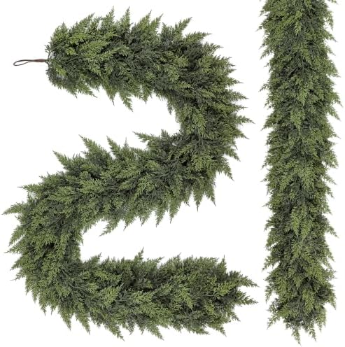 2PCS 9FT Christmas Garland, Encrypting Real Touch Cedar Garland