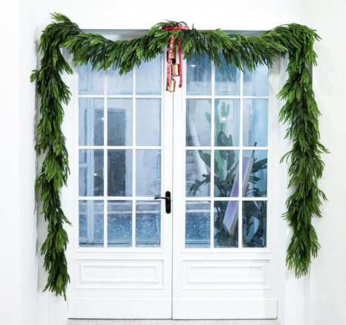 2Pcs 9Ft Christmas Garlands, Real Touch Norfolk Pine Garland, Christmas Decor, alternate view 5