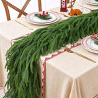 2Pcs 9Ft Christmas Norfolk Pine Garland, Faux Greenery Garlands for Mantle, alternate view 4