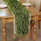 2PCS 9FT Lifelike Touch Artificial Cedar Garland for Mantle Christmas Decor