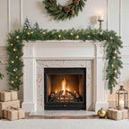 2PCS 9FT Pre-Lit Christmas Garland, Lighted Norfolk Pine Garland in Green, alternate view 4