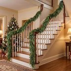 2Pcs 9FT Real Touch Norfolk Pine Garlands for Christmas Decorations Indoor