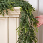 2Pcs 9FT Real Touch Norfolk Pine Garlands for Christmas Decorations Indoor, alternate view 3