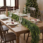 2Pcs 9FT Real Touch Norfolk Pine Garlands for Christmas Decorations Indoor, alternate view 4