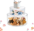 2Pcs Acrylic Cake Display Stand 6'' 10'' Round 2 Tier Clear Cylinder Cake Box for Wedding Birthday Party Decor