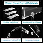 2PCS Acrylic Display Risers, 3 Tier Clear Cupcake Stand Risers, Organizer for Perfume, Funko POP, Food, Tabletop, alternate