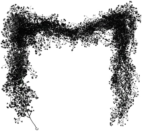 2Pcs Artificial Black Wisteria Garland 5.6Ft Plastic Halloween Vine