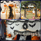 2Pcs Artificial Black Wisteria Garland 5.6Ft Plastic Halloween Vine, alternate view 5