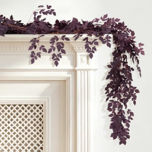 2PCS Artificial Cimicifuga Vine Garland Fake Halloween Leaf for Fall Decor