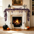2PCS Artificial Cimicifuga Vine Garland Fake Halloween Leaf for Fall Decor, alternate view 2