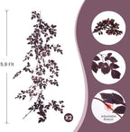 2PCS Artificial Cimicifuga Vine Garland Fake Halloween Leaf for Fall Decor, alternate view 3