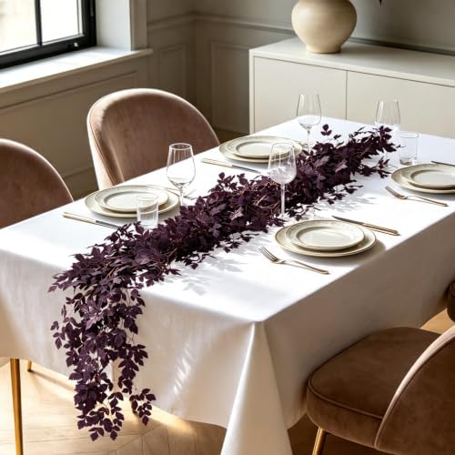 2PCS Artificial Cimicifuga Vine Garland Fake Halloween Leaf for Fall Decor, alternate view 4