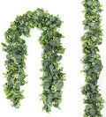 2pcs Artificial Eucalyptus Garland, 5.9FT Greenery Garland Vines Decoration, Faux Silver Dollar Eucalyptus