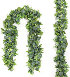 2pcs Artificial Eucalyptus Garland, 5.9FT Greenery Garland Vines Decoration, Faux Silver Dollar Eucalyptus