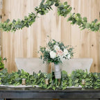 2pcs Artificial Eucalyptus Garland, 5.9FT Greenery Garland Vines Decoration, Faux Silver Dollar Eucalyptus, alternate view 4