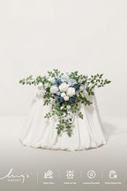 2PCS Artificial Floral Swags, Dusty Blue & Navy, alternate view 3