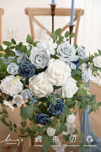2PCS Artificial Floral Swags, Dusty Blue & Navy, alternate view 4