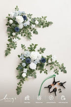 2PCS Artificial Floral Swags, Dusty Blue & Navy, alternate view 6