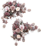 2PCS Artificial Floral Swags, Dusty Rose & Mauve