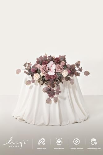 2PCS Artificial Floral Swags, Dusty Rose & Mauve, alternate view 4