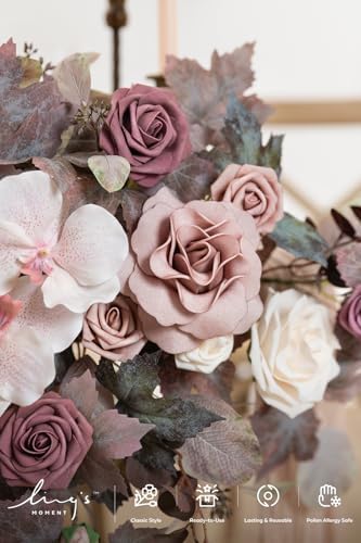 2PCS Artificial Floral Swags, Dusty Rose & Mauve, alternate view 5
