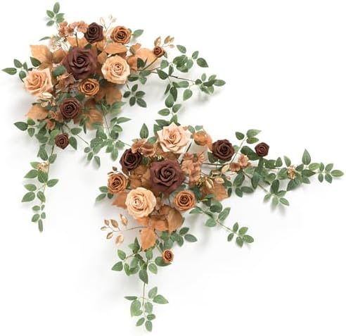 2PCS Artificial Floral Swags, Walnut Brown