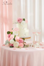 2Pcs Artificial Flowers Pink White Flower Silk Flowers for Wedding, alternate view 5