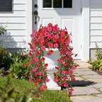 2PCS Artificial Hanging Flowers for Outdoor Decorations, RD + RS, alternate view 5