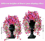 2PCS Artificial Hanging Flowers for Outdoor Decorations, RD + RS, alternate view 6