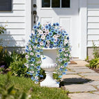 2PCS Artificial Hanging Flowers for Outdoor Decorations, WH + BL, alternate view 6