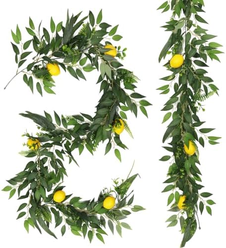 2Pcs Artificial Ivy Vines with Lemon&Willow&Eucalyptus&Fern 5.9Ft