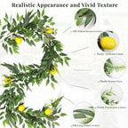 2Pcs Artificial Ivy Vines with Lemon&Willow&Eucalyptus&Fern 5.9Ft, alternate view 5