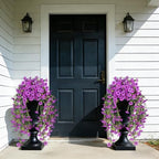 2PCS Artificial Outdoor Flowers, UV Resistant Fake Purple Flowers, alternate view 3