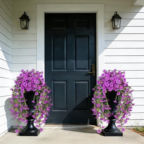 2PCS Artificial Outdoor Flowers, UV Resistant Fake Purple Flowers, alternate view 3