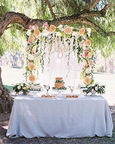 2Pcs Artificial Peony Flower Garland - Silk Peony Garland with Pink and White Flowers for Wedding Party Table, alternate view