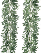 2Pcs Artificial Silk Olive Leaves Vines Garland 6.2Ft Green Rattan