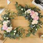 2pcs Artificial Wedding Arch Flowers for Wedding Sign, Floral Swag Dusty Decor for Reception Ceremony Backdrop, alternate