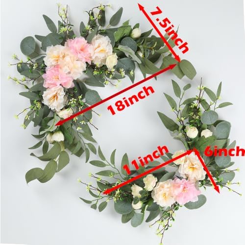 2pcs Artificial Wedding Arch Flowers for Wedding Sign, Floral Swag Dusty Decor for Reception Ceremony Backdrop, alternate