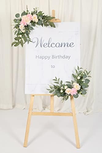 2pcs Artificial Wedding Arch Flowers for Wedding Sign, Floral Swag Dusty Decor for Reception Ceremony Backdrop, alternate