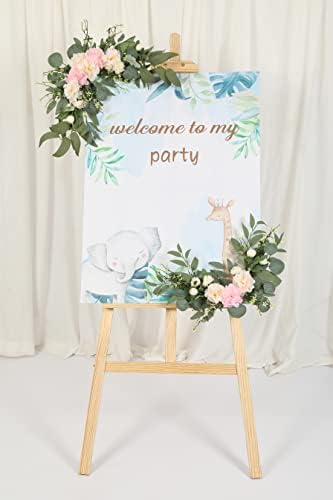 2pcs Artificial Wedding Arch Flowers for Wedding Sign, Floral Swag Dusty Decor for Reception Ceremony Backdrop, alternate