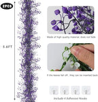 2Pcs Artificial Wisteria Garlands 5.6Ft Plastic Hanging Vine Purple, alternate view 3