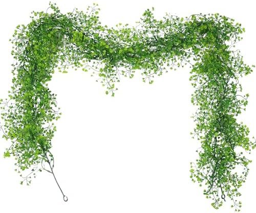 2Pcs Artificial Wisteria Garlands 5.6Ft Plastic Hanging Vines Green