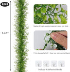 2Pcs Artificial Wisteria Garlands 5.6Ft Plastic Hanging Vines Green, alternate view 3